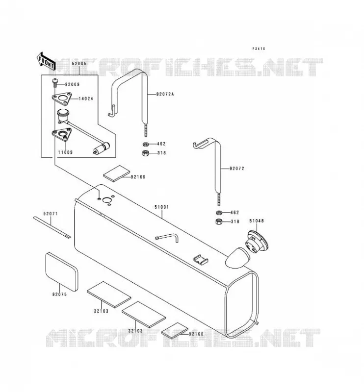 RESERVOIR CARBURANT Kawasaki SSV 620 2000 MULE 2510  KAF620-A6