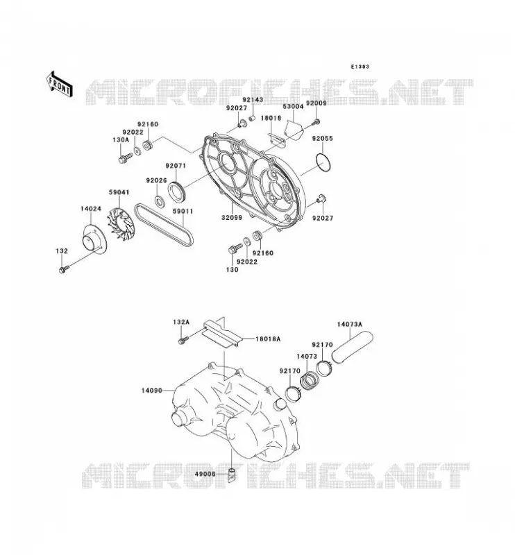 COUVERCLE CONVERTISSEUR/COURROIE Kawasaki SSV 620 no_year MULE 2510  KAF620-A6