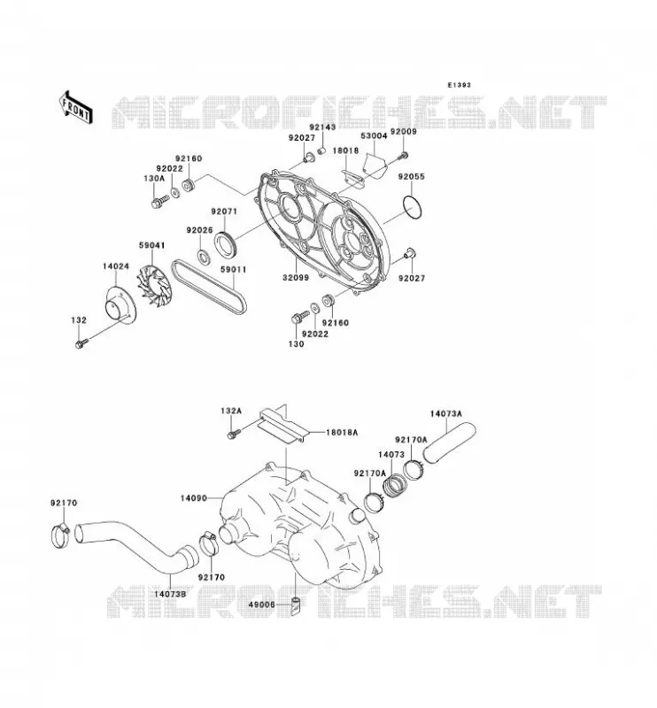 COUVERCLE CONVERTISSEUR/COURROIE Kawasaki SSV 620 no_year MULE 2520  KAF620-B4