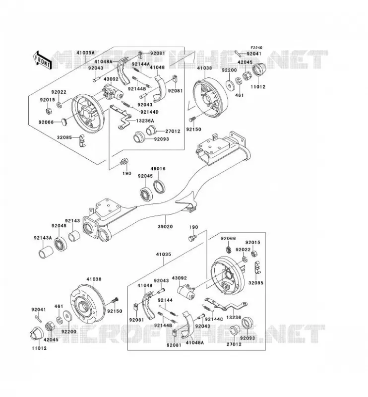 MOYEU ARRIERE/FREIN Kawasaki SSV 620 no_year MULE 2520  KAF620-B4