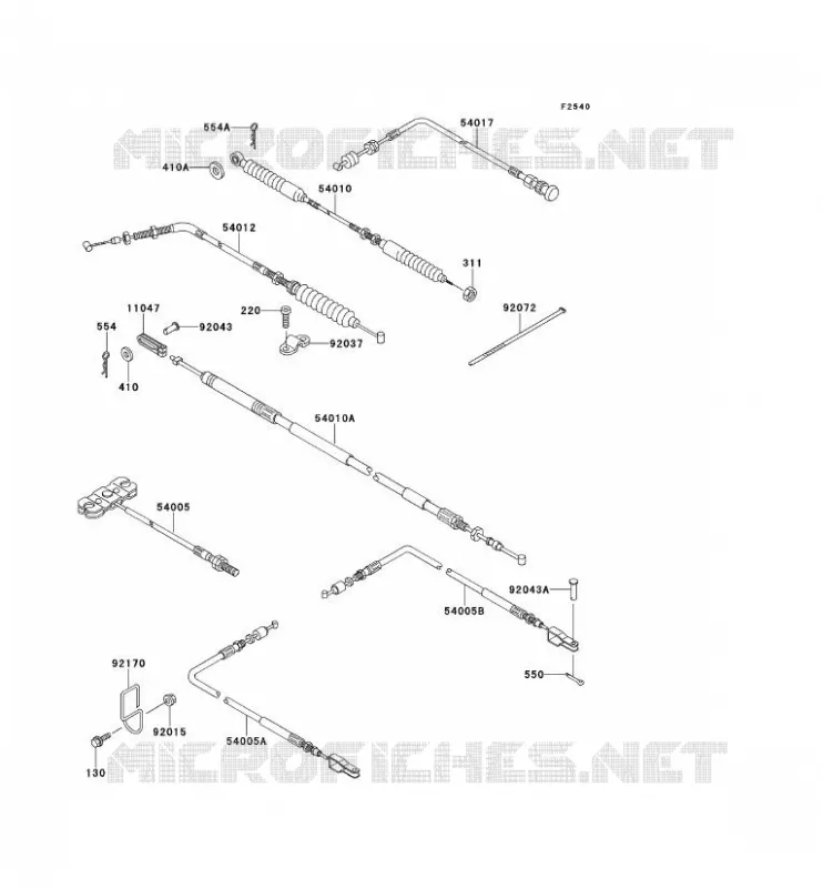 CABLES Kawasaki SSV 620 no_year MULE 2520  KAF620-B6