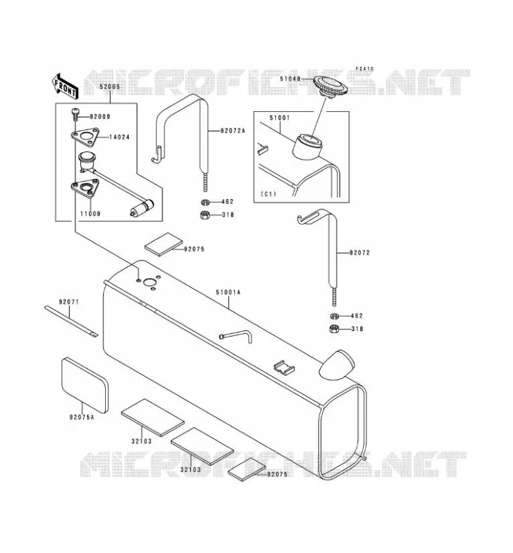 RESERVOIR CARBURANT Kawasaki SSV 620 1996 MULE 2500  KAF620-C2
