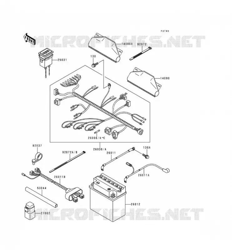 CHASSIS EQUIPMENT ELECTRIQUE Kawasaki SSV 620 1997 MULE 2500  KAF620-C3