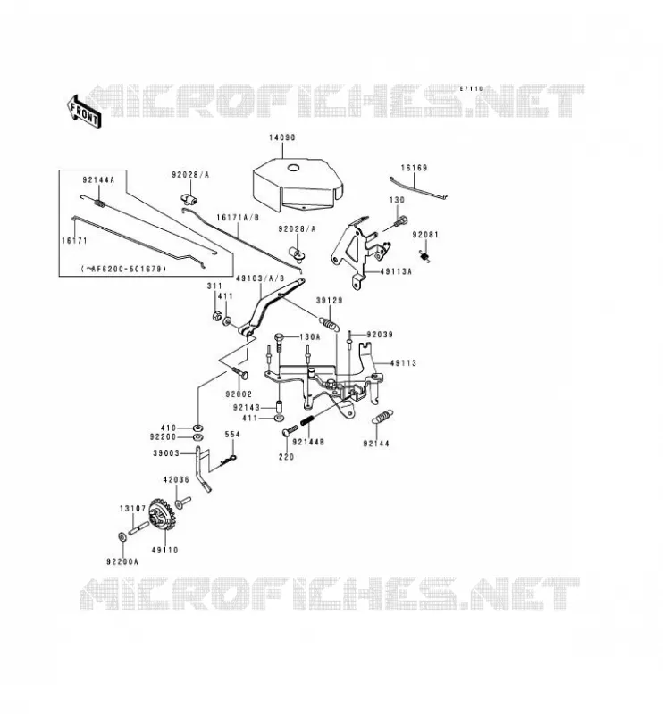 CONTROLE Kawasaki SSV 620 1997 MULE 2500  KAF620-C3