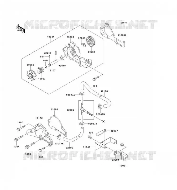 POMPE &Agrave; EAU Kawasaki SSV 620 no_year MULE 2500  KAF620-C3