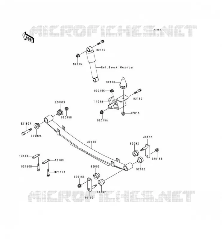 SUSPENSION ARRI&Egrave;RE Kawasaki SSV 620 1998 MULE 2500  KAF620-C4