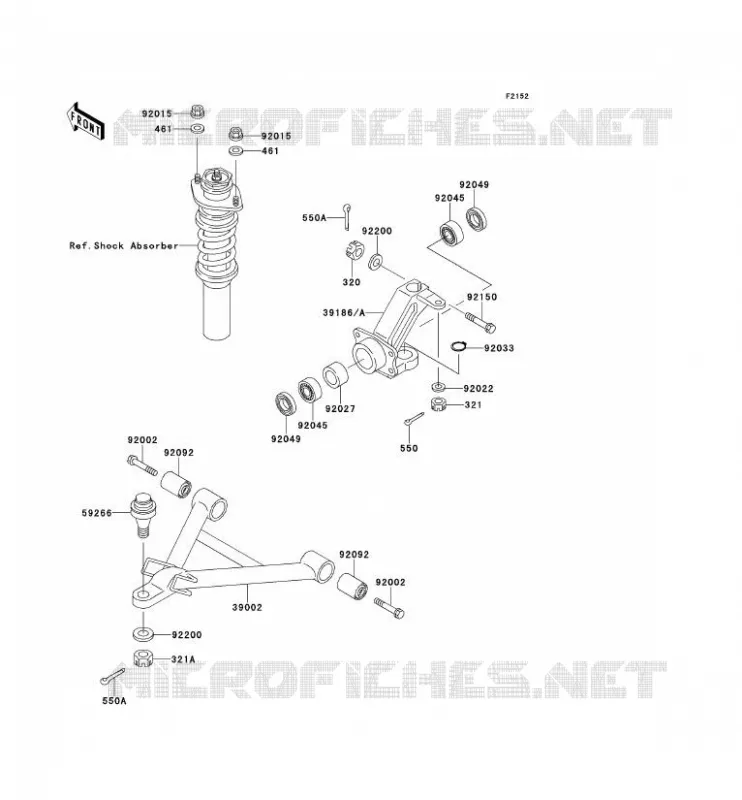 AMORTISSEUR AVANT Kawasaki SSV 620 no_year MULE 2500  KAF620-C4