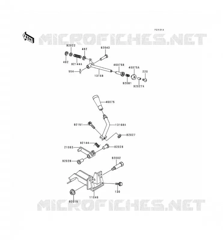 PIECE DE CADRE(LEVIER) Kawasaki SSV 620 2000 MULE 2500  KAF620-C6