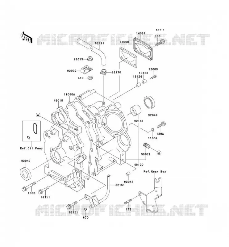 CARTER MOTEUR(S) Kawasaki SSV 620 no_year MULE 2500  KAF620-C6