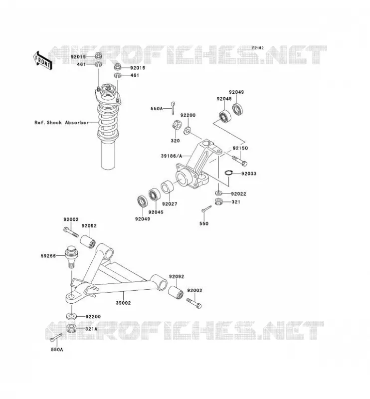 AMORTISSEUR AVANT Kawasaki SSV 620 no_year MULE 2500  KAF620-C6