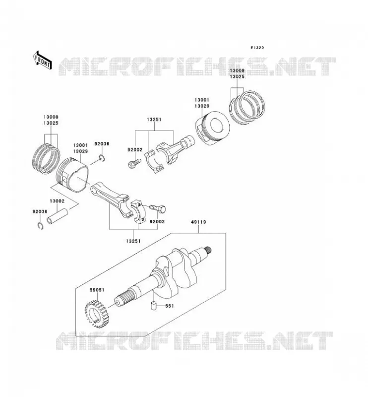 VILEBREQUIN/PISTON Kawasaki SSV 620 no_year MULE 2500  KAF620-C6
