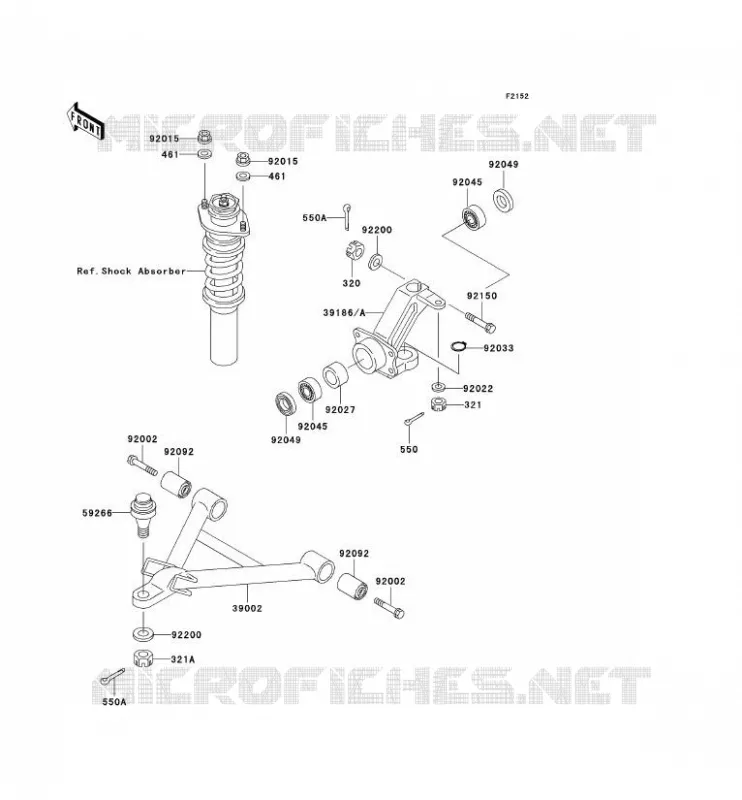 AMORTISSEUR AVANT Kawasaki SSV 620 no_year MULE 2500E  KAF620-D1