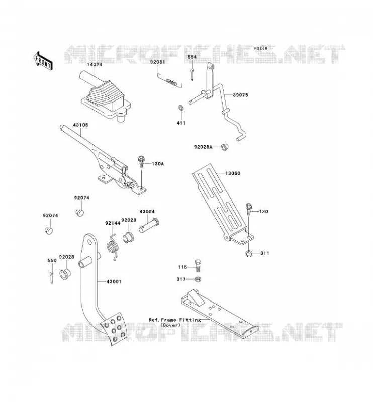 PEDALE DE FREIN Kawasaki SSV 620 no_year MULE 2500E  KAF620-D1
