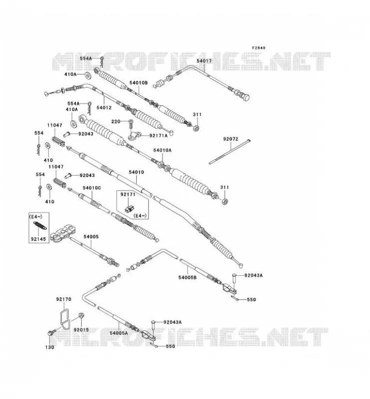 CABLES Kawasaki SSV 620 2001 MULE 3010 4X4  KAF620-E1