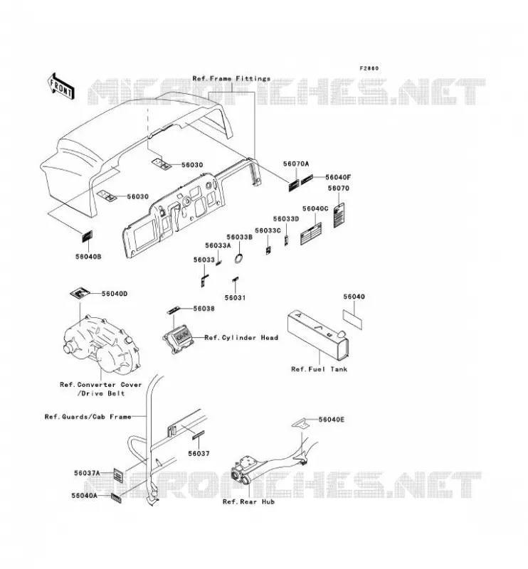 LABEL Kawasaki SSV 620 2001 MULE 3010 4X4  KAF620-E1