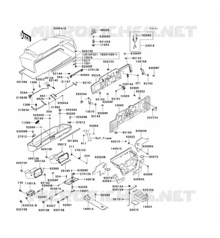 PIECE DE CADRE (COUVERTURE) Kawasaki SSV 620 no_year MULE 3010 4X4  KAF620-E1