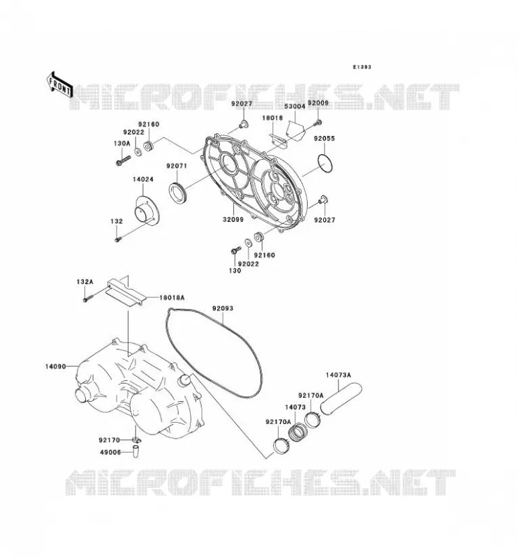 COUVERCLE CONVERTISSEUR/COURROIE Kawasaki SSV 620 no_year MULE 3010 4X4  KAF620-E1