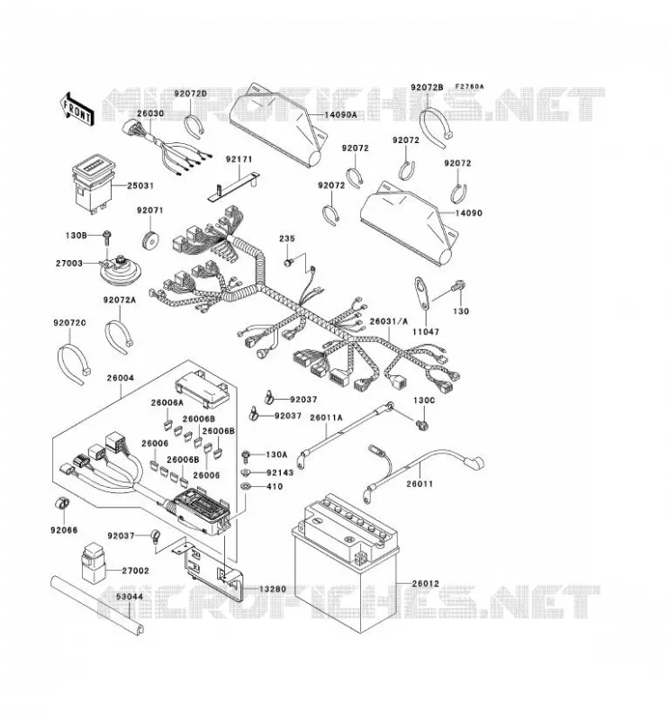 CHASSIS EQUIPMENT ELECTRIQUE Kawasaki SSV 620 2002 MULE 3010 4X4  KAF620-E2