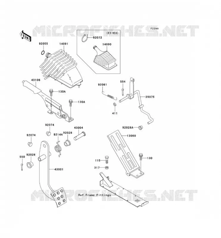 PEDALE DE FREIN Kawasaki SSV 620 2002 MULE 3010 4X4  KAF620-E2