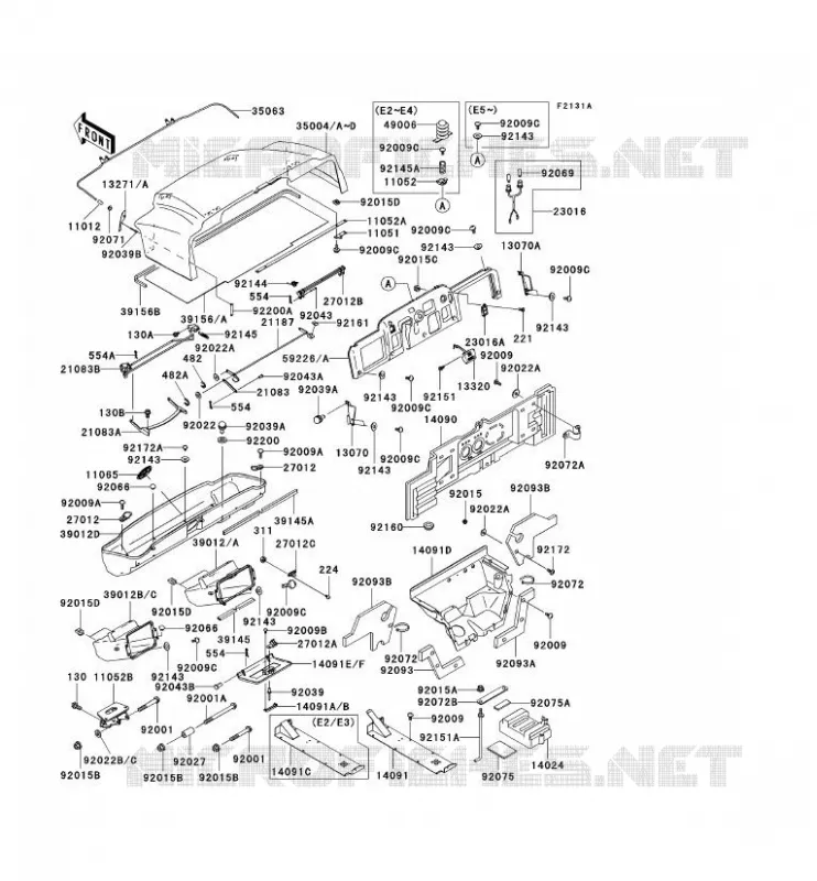 PIECE DE CADRE (COUVERTURE) Kawasaki SSV 620 no_year MULE 3010 4X4  KAF620-E2