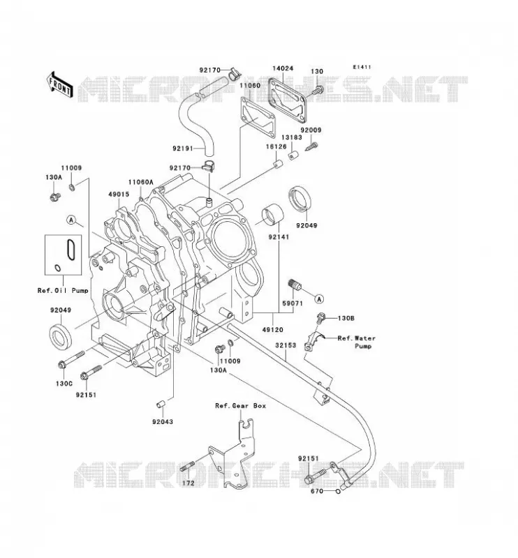 CARTER MOTEUR(S) Kawasaki SSV 620 2003 MULE 3010 4X4  KAF620-E3