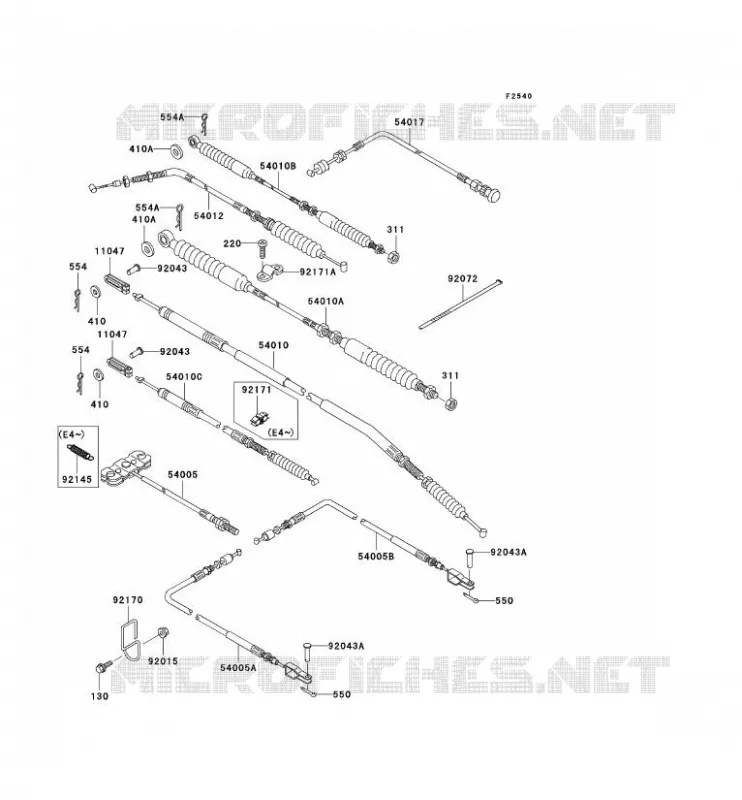 CABLES Kawasaki SSV 620 no_year MULE 3010 4X4  KAF620-E4