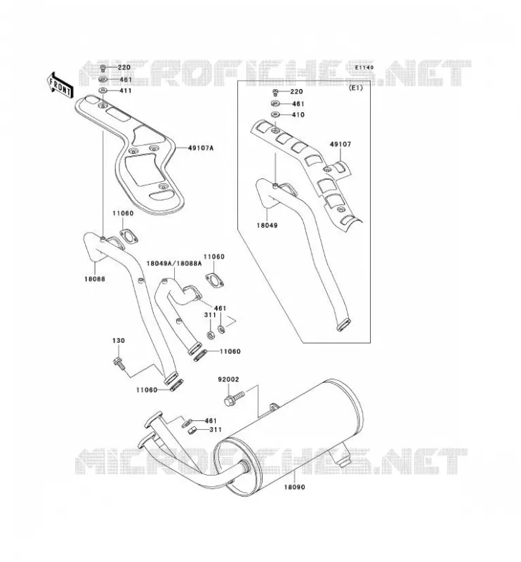 &Eacute;CHAPPEMENT Kawasaki SSV 620 no_year MULE 3010 4X4  KAF620-E5