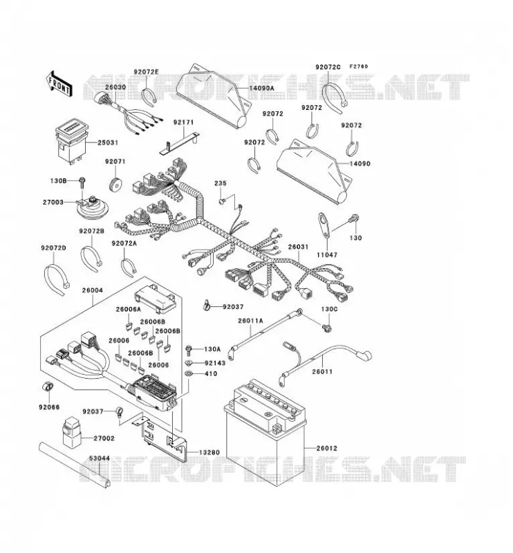 CHASSIS EQUIPMENT ELECTRIQUE Kawasaki SSV 620 2006 MULE 3010 4X4  KAF620E6F