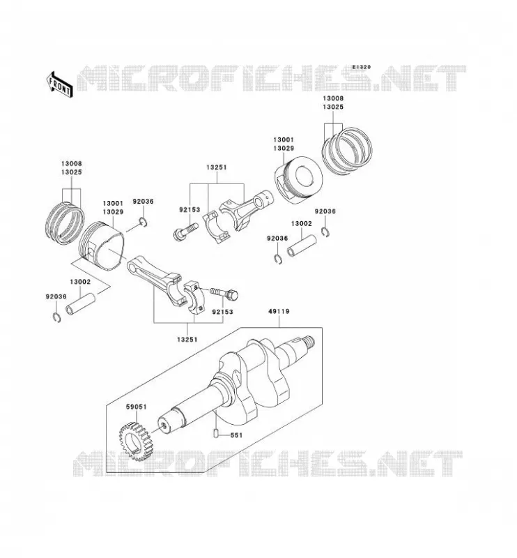 VILEBREQUIN/PISTON Kawasaki SSV 620 2007 MULE 3010 4X4  KAF620E7F