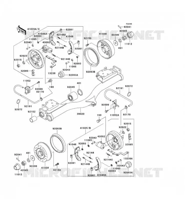 MOYEU ARRIERE/FREIN Kawasaki SSV 620 no_year MULE 3020  KAF620-F1