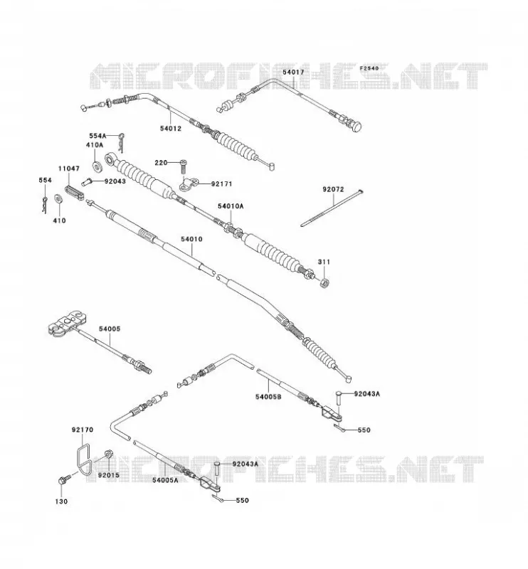CABLES Kawasaki SSV 620 no_year MULE 3020  KAF620-F2