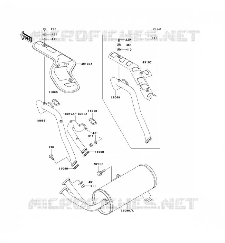 &Eacute;CHAPPEMENT Kawasaki SSV 620 no_year MULE 3020  KAF620-F3