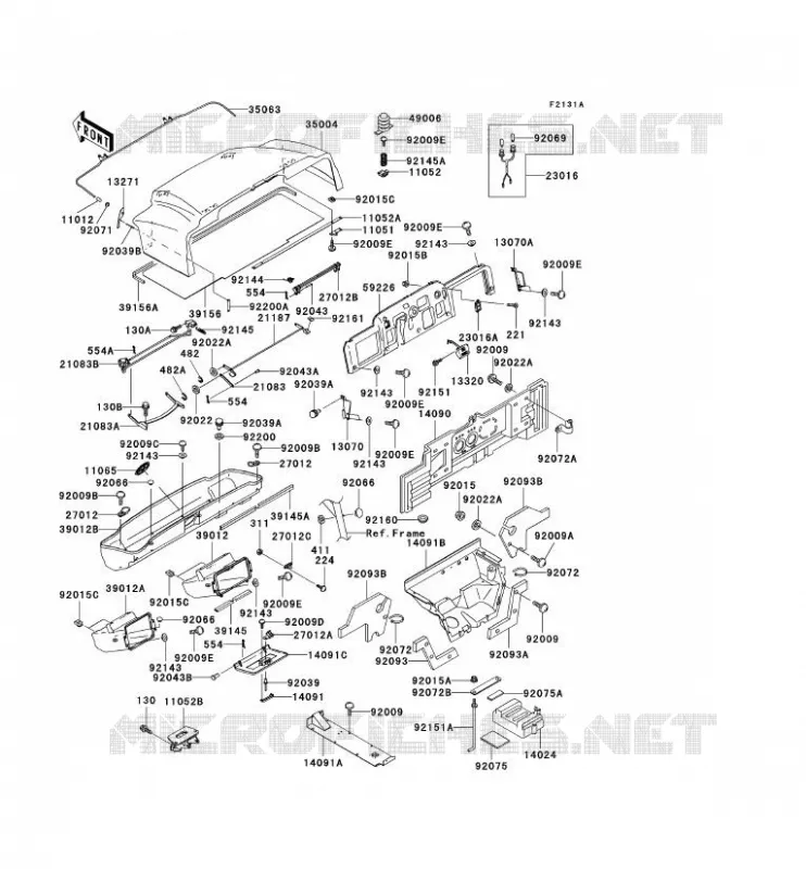 PIECE DE CADRE (COUVERTURE) Kawasaki SSV 620 no_year MULE 3020  KAF620-F3