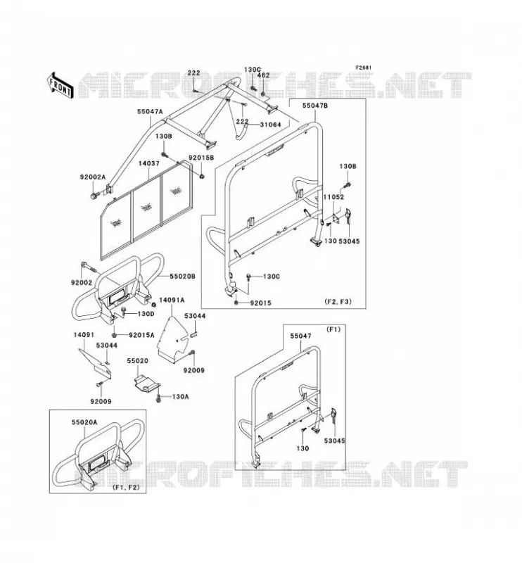 PROTECTION/CHASSIS CAB Kawasaki SSV 620 no_year MULE 3020  KAF620-F3