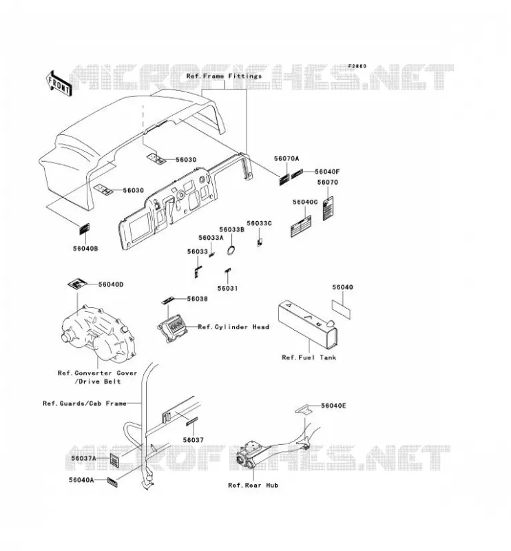 LABEL Kawasaki SSV 620 2003 MULE 3000  KAF620-G3