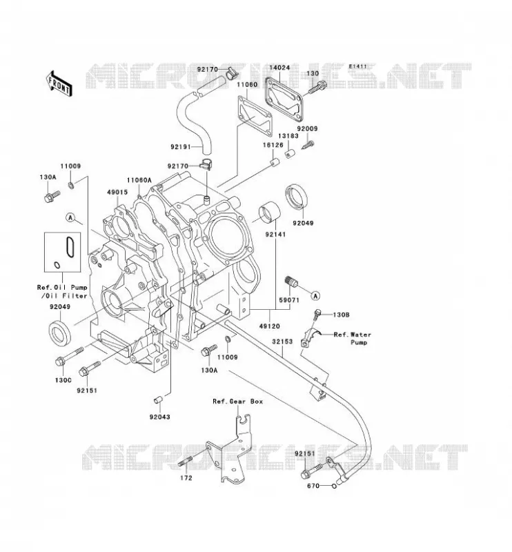 CARTER MOTEUR(S) Kawasaki SSV 620 no_year MULE 3000  KAF620-G3