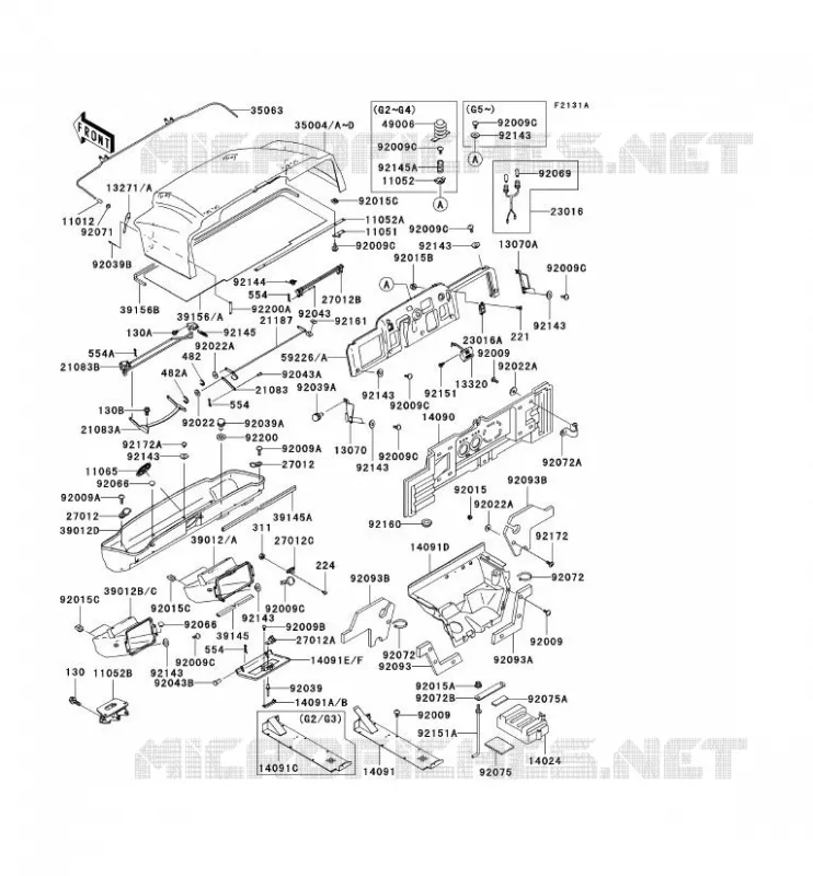 PIECE DE CADRE (COUVERTURE) Kawasaki SSV 620 no_year MULE 3000  KAF620-G3