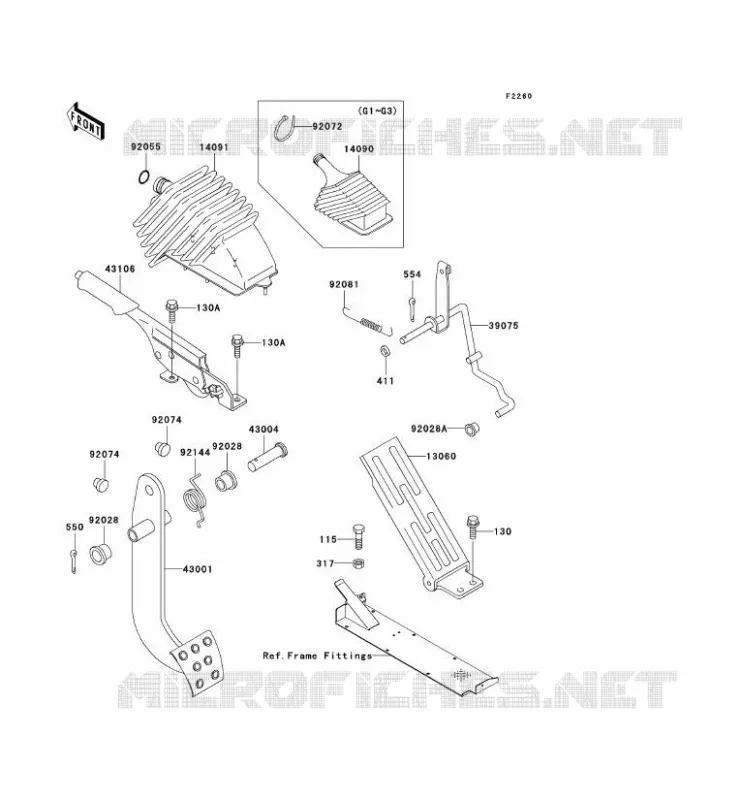 PEDALE DE FREIN/LEVIER ACCELERATEUR Kawasaki SSV 620 no_year MULE 3000  KAF620-G3