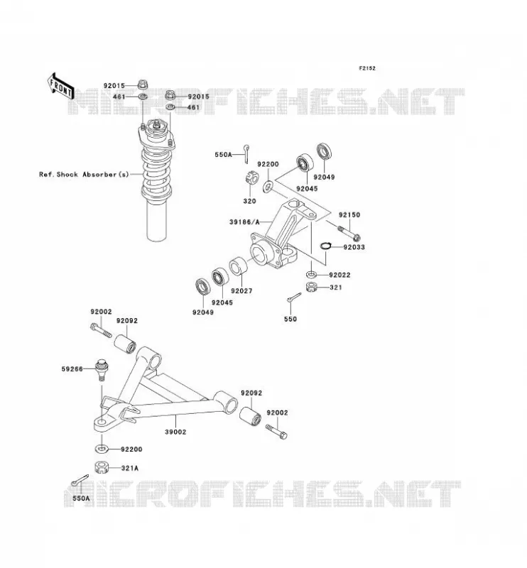 AMORTISSEUR AVANT Kawasaki SSV 620 2004 MULE 3000  KAF620-G4
