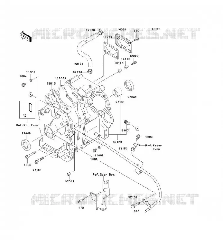 CARTER MOTEUR(S) Kawasaki SSV 620 2004 MULE 3000  KAF620-G4