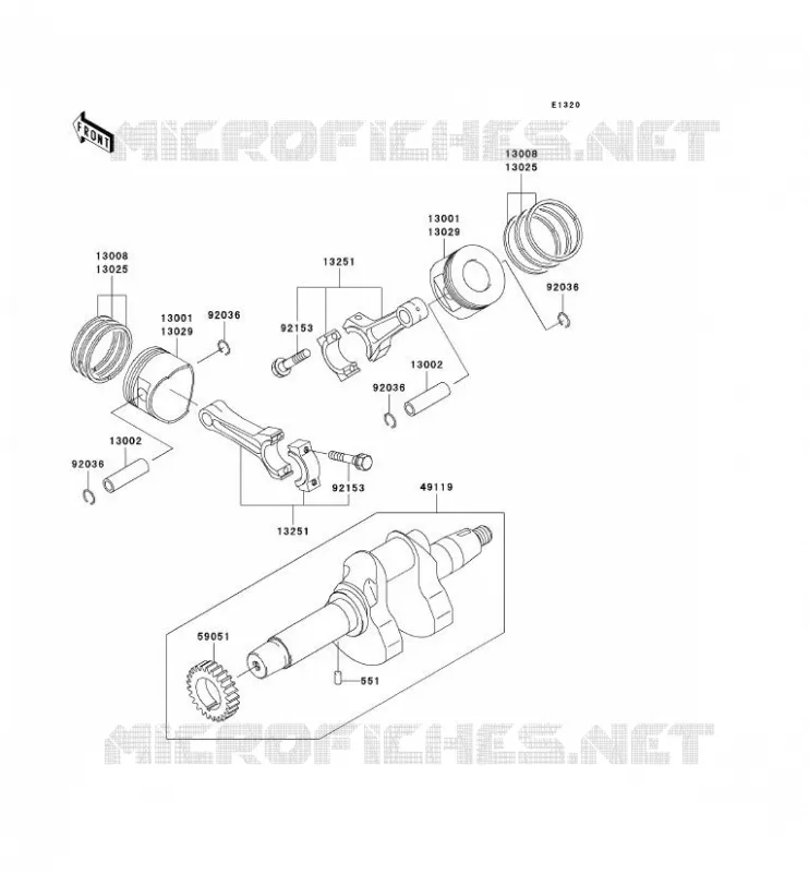 VILEBREQUIN/PISTON Kawasaki SSV 620 2006 MULE 3000  KAF620G6F