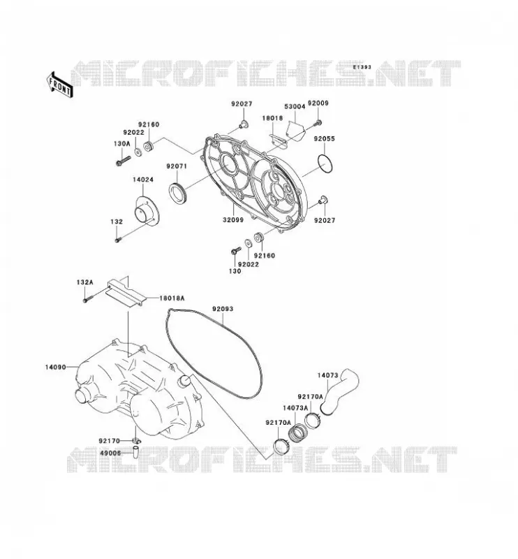 COUVERCLE CONVERTISSEUR Kawasaki SSV 620 2008 MULE 3000  KAF620G8F