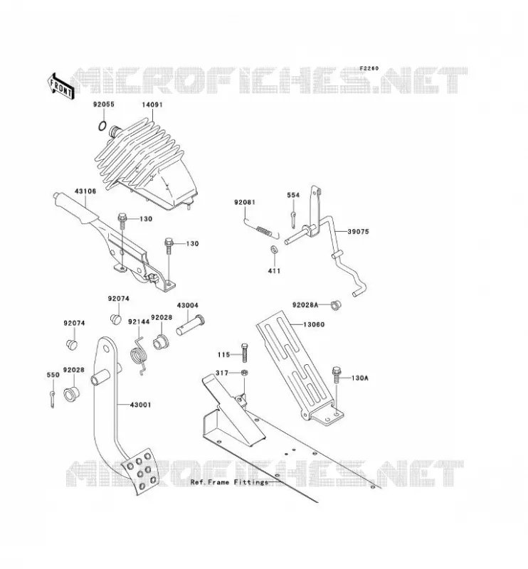 PEDALE DE FREIN/LEVIER ACCELERATEUR Kawasaki SSV 620 2008 MULE 3000  KAF620G8F