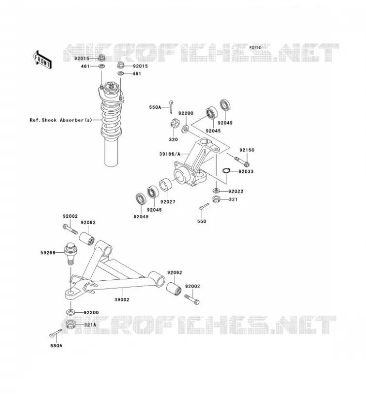AMORTISSEUR AVANT Kawasaki SSV 620 no_year MULE 3010 4X4  KAF620-H1