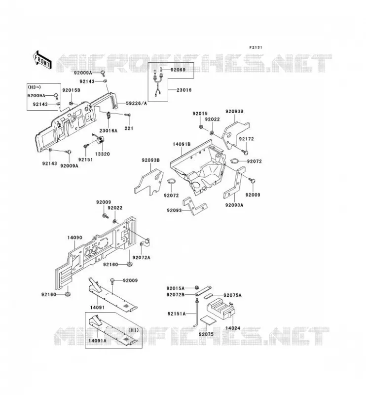 PIECE DE CADRE (COUVERTURE) Kawasaki SSV 620 no_year MULE 3010 4X4  KAF620-H1