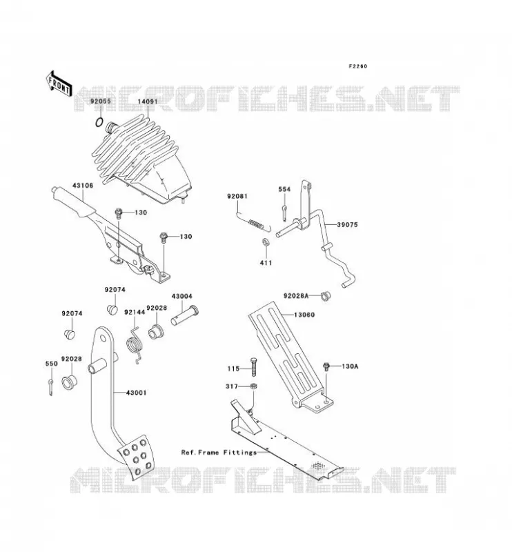 PEDALE DE FREIN/LEVIER ACCELERATEUR Kawasaki SSV 620 2006 MULE 3010 4X4  KAF620H6F