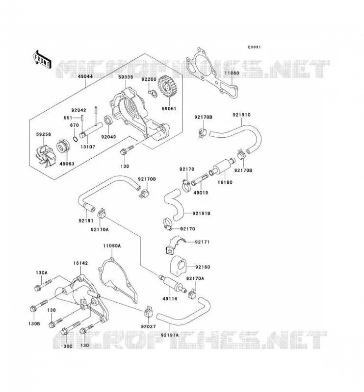 POMPE &Agrave; EAU Kawasaki SSV 620 2006 MULE 3010 4X4  KAF620H6F