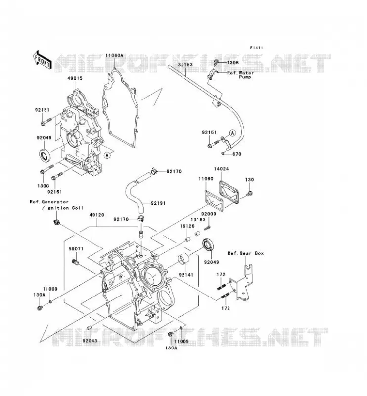 CARTER MOTEUR(S) Kawasaki SSV 620 2008 MULE 3010 4X4  KAF620H8F