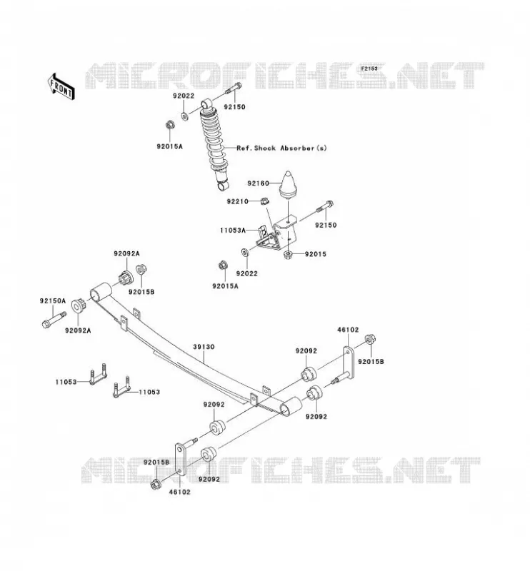 SUSPENSION ARRI&Egrave;RE Kawasaki SSV 620 2005 MULE 3010 TRANS 4X4  KAF620-J1