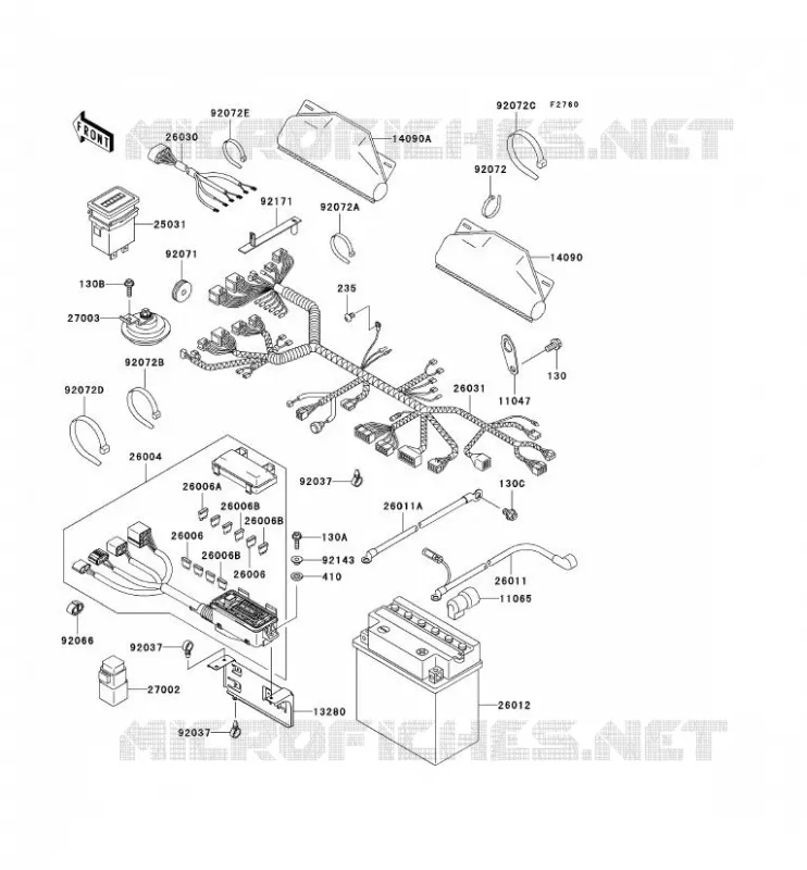 CHASSIS EQUIPMENT ELECTRIQUE Kawasaki SSV 620 2006 MULE 3010 TRANS 4X4  KAF620J6F